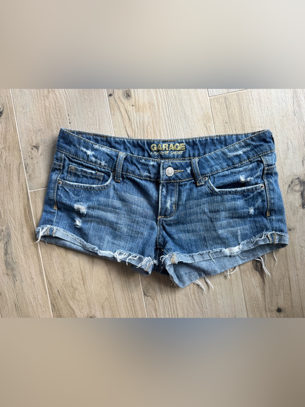 Y2K Garage Low Rise Denim Mini Shorts